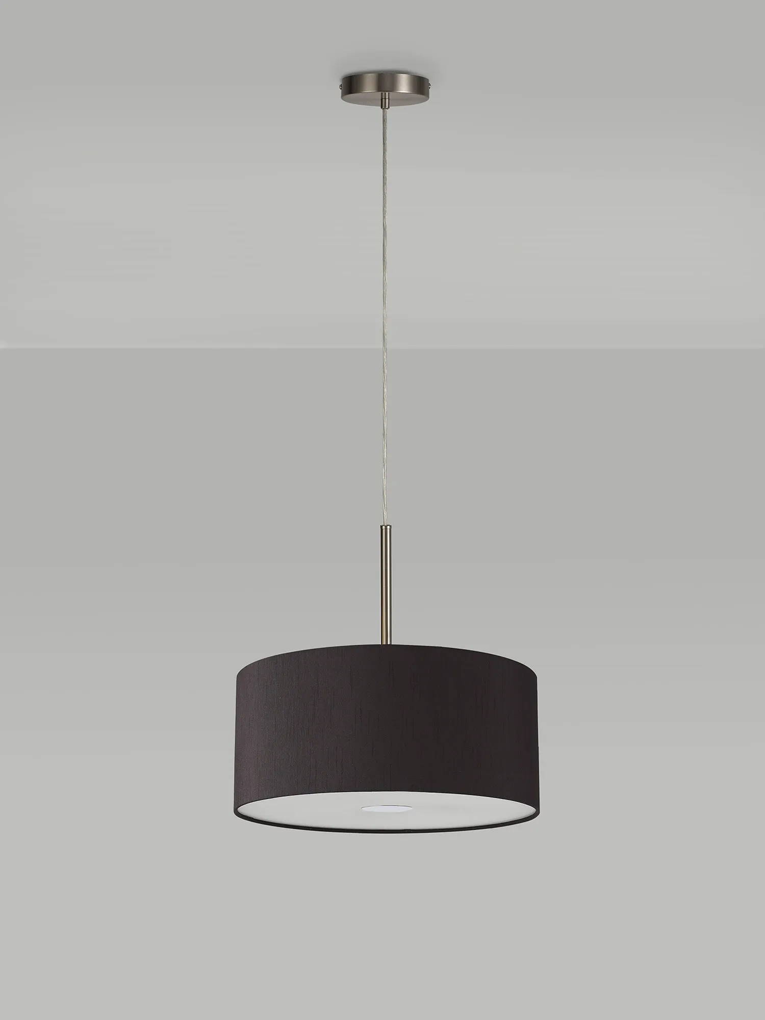 Baymont 40cm 5 Light Pendant Satin Nickel, Midnight Black/Green Olive, Frosted Diffuser DK0543  Deco Baymont SN BL